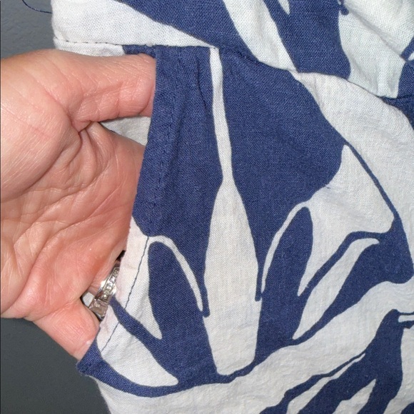 Rachel Zoe Navy and White Patterned Women's Wide Leg Pants - Picture 3 of 5